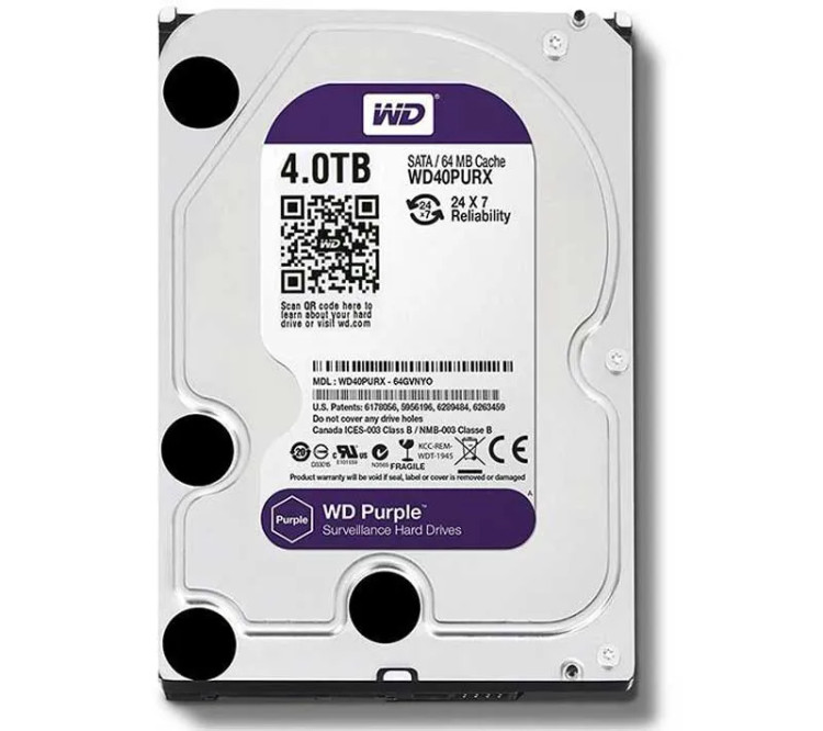 هارددیسک اینترنال وسترن دیجیتال مدل Purple WD40PURZ ظرفیت 4 ترابایت