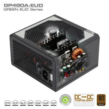 منبع تغذیه کامپیوتر نیمه ماژولار گرین مدل GP480A-EUD