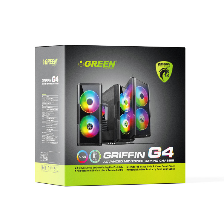 کیس کامپیوتر گرین GRIFFIN G4 RGB Mid Tower مشکی