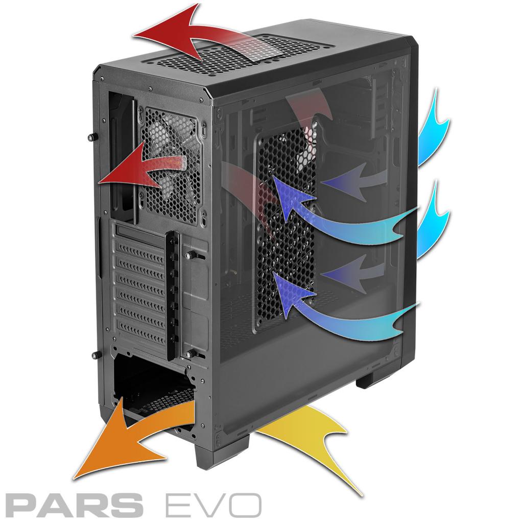 کیس کامپیوتر گرین Pars Evo Mid Tower مشکی
