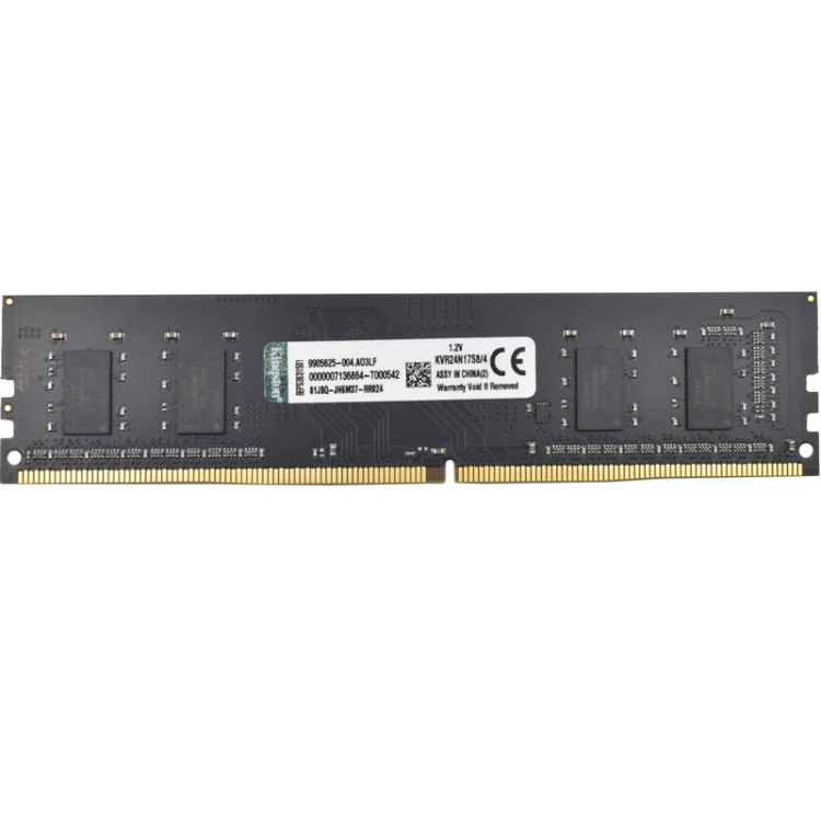 رم کامپیوتر DDR4 کینگستون تک کاناله 2400 مگاهرتز مدل CL11 ظرفیت 4 گیگابایت