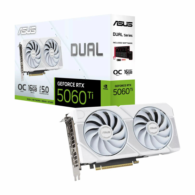 کارت گرافیک ایسوس مدل Dual GeForce RTX 5060 Ti 16GB GDDR7 White Edition